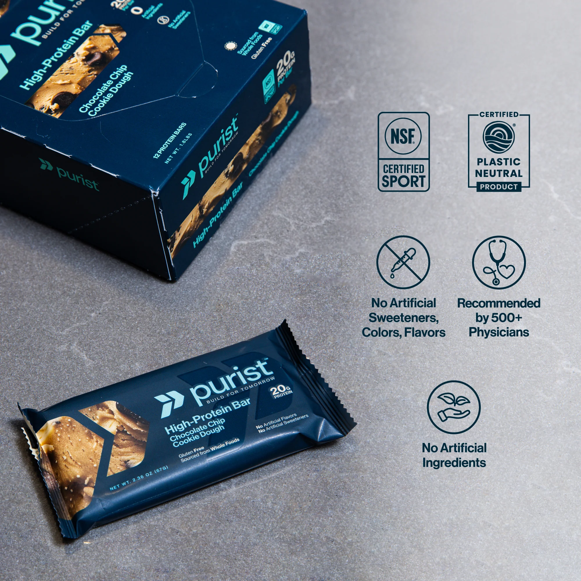 Purist® High Protein Bars High, 12ct box - Image 8