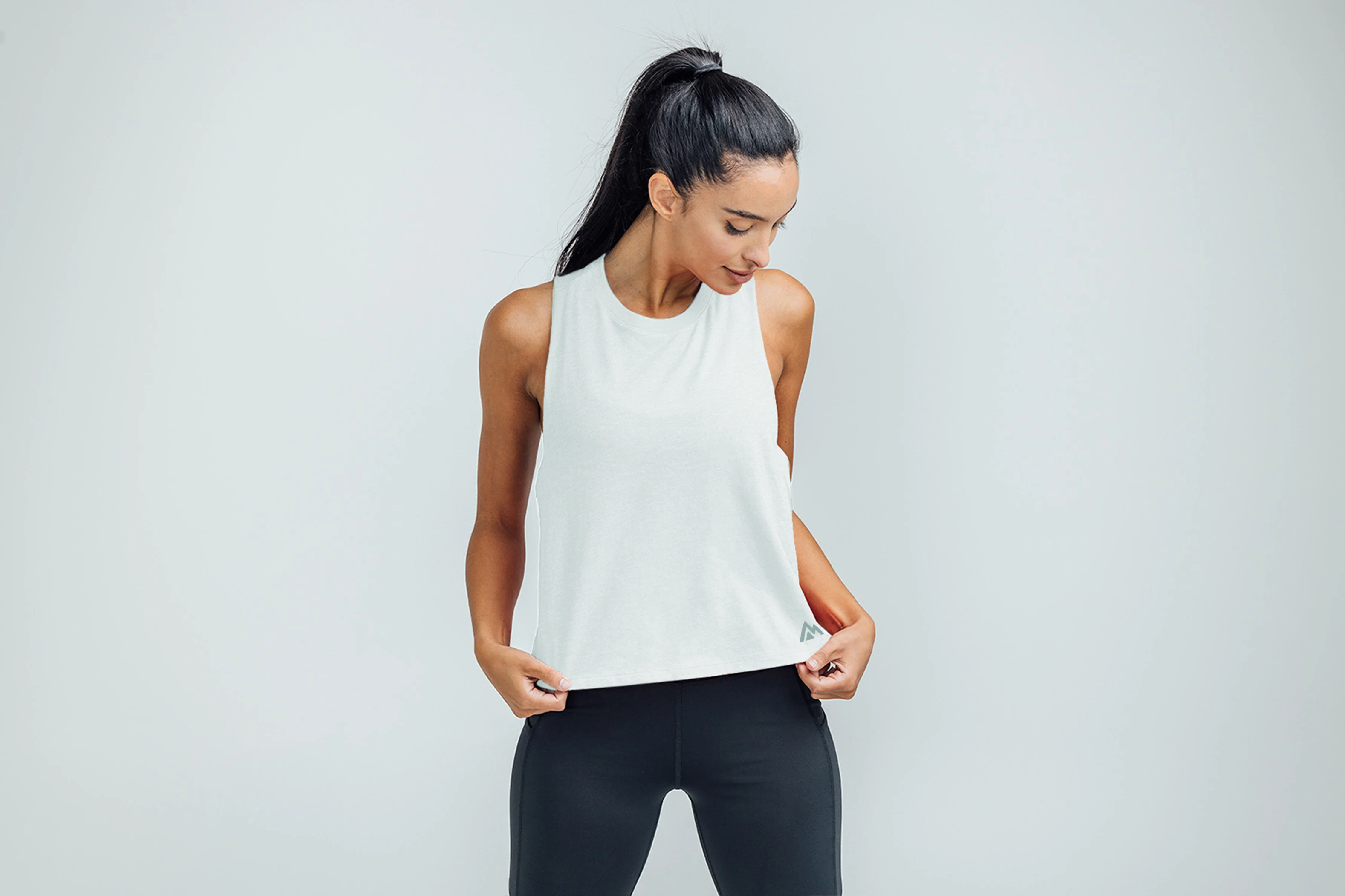 Women's Peak Cropped Dual-Blend Tank - Image 8
